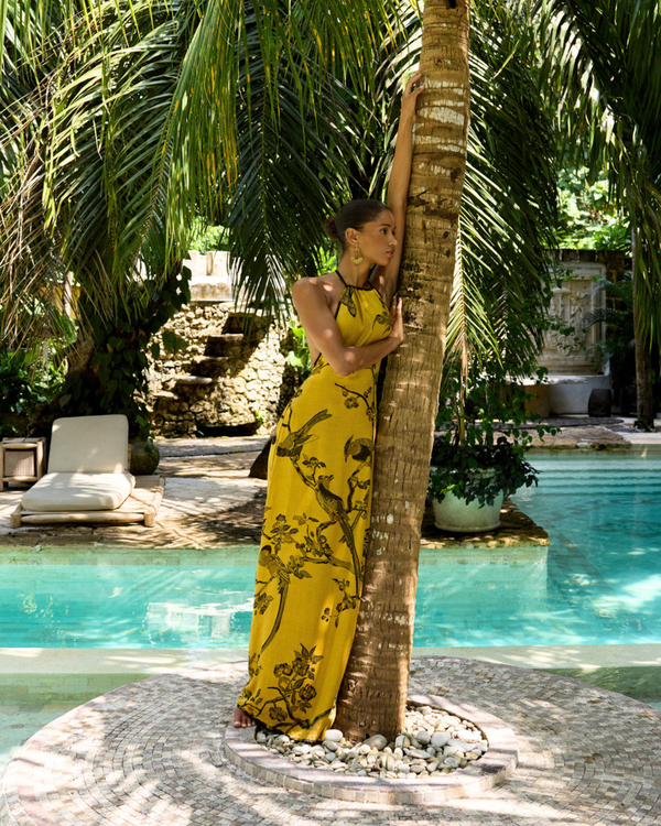 Sunflower Power - Modal Halter Dress