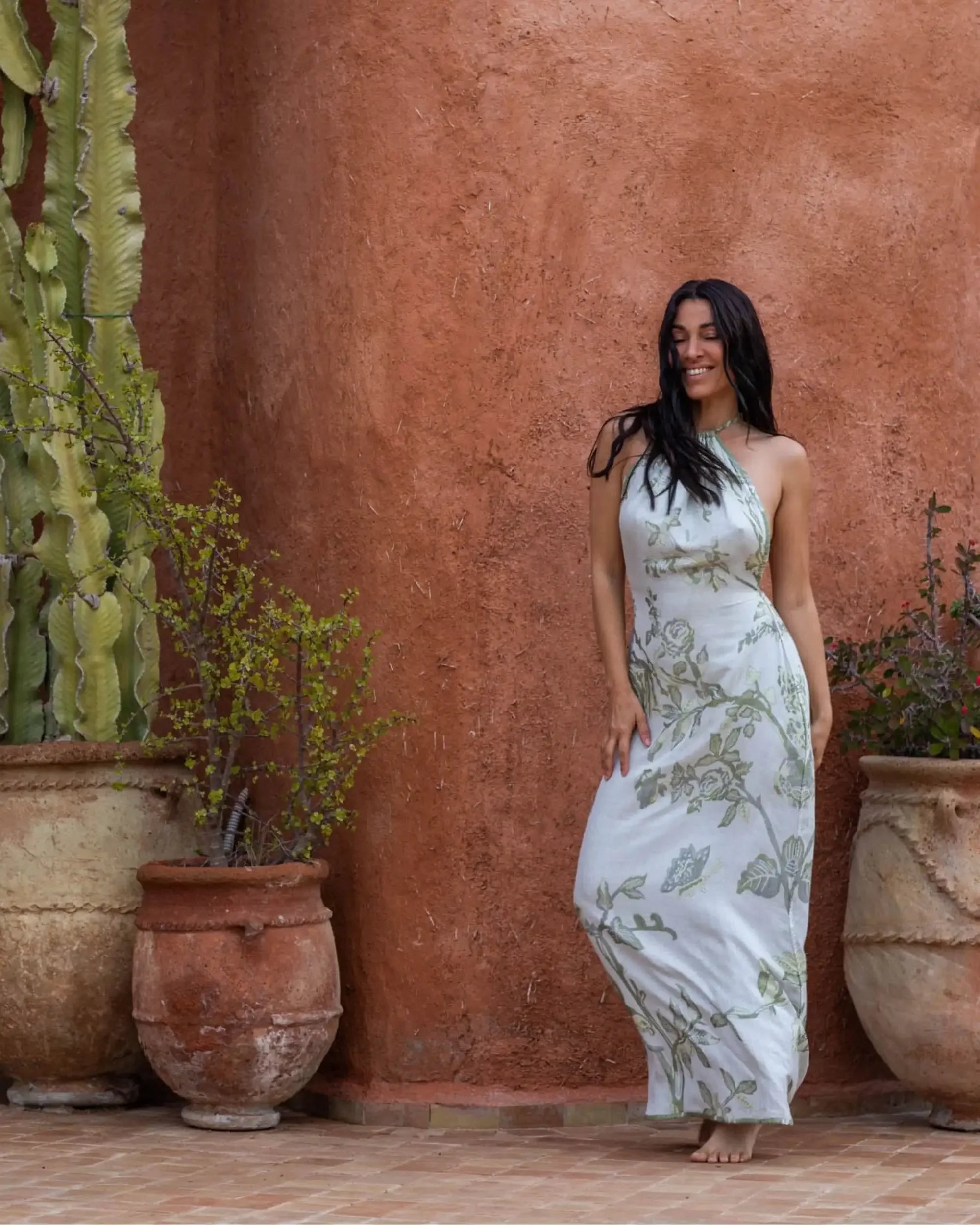 sage green halter dress Jasmine Maxi Dress, in Moss Luxe Satin, Size: 2XL | Show Me Your Mumu Length from shoulder to hem of size S Sage - Modal Halter Dress