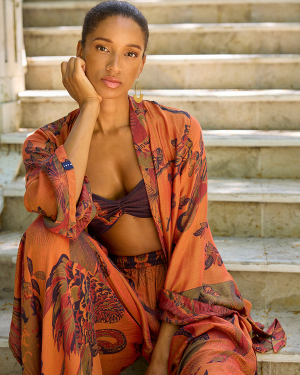 September Sky - Modal Short Kimono
