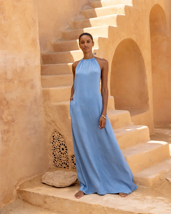 Oasis of Love - EcoVero Satin Halter Dress