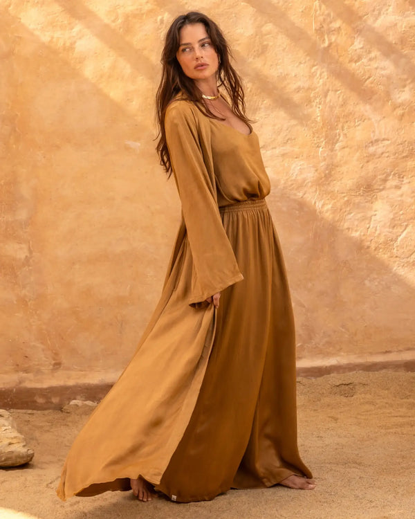 Sahara Sunset - EcoVero Satin Maxi Kaftan