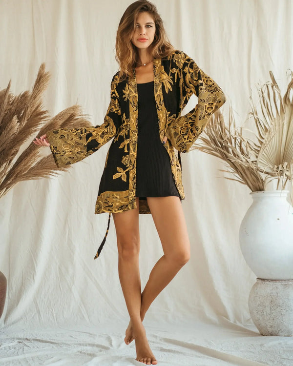 Sunflower Power - EcoVero Short Kimono