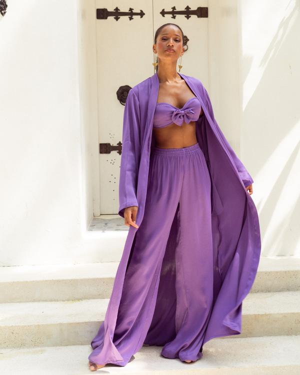 Purple Rain - EcoVero Satin Maxi Kaftan