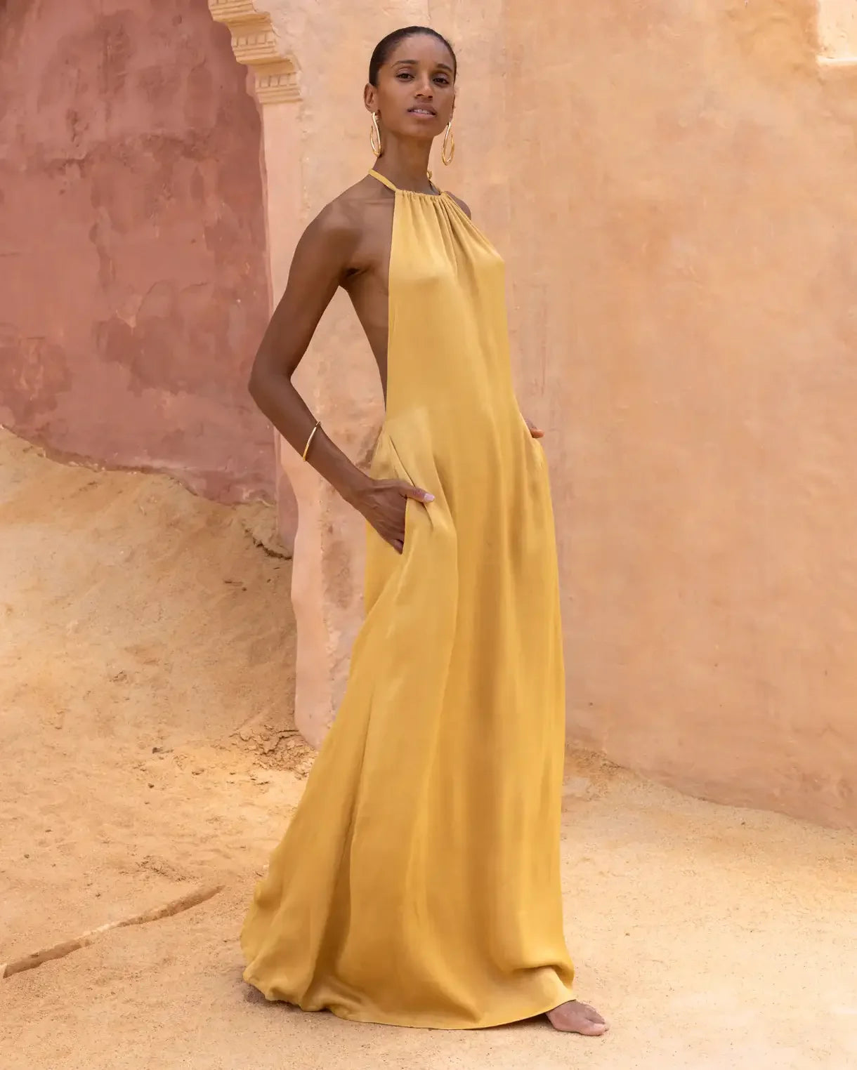 Ancient Light EcoVero Satin Halter Dress