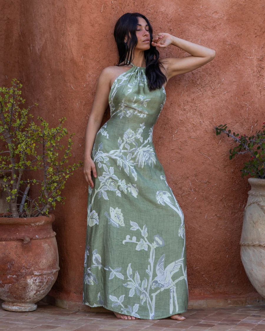 Sage - Halter Dress
