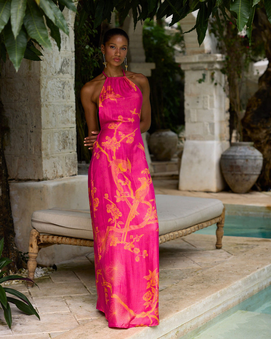 Modal Halter Dress Bougainvillea
