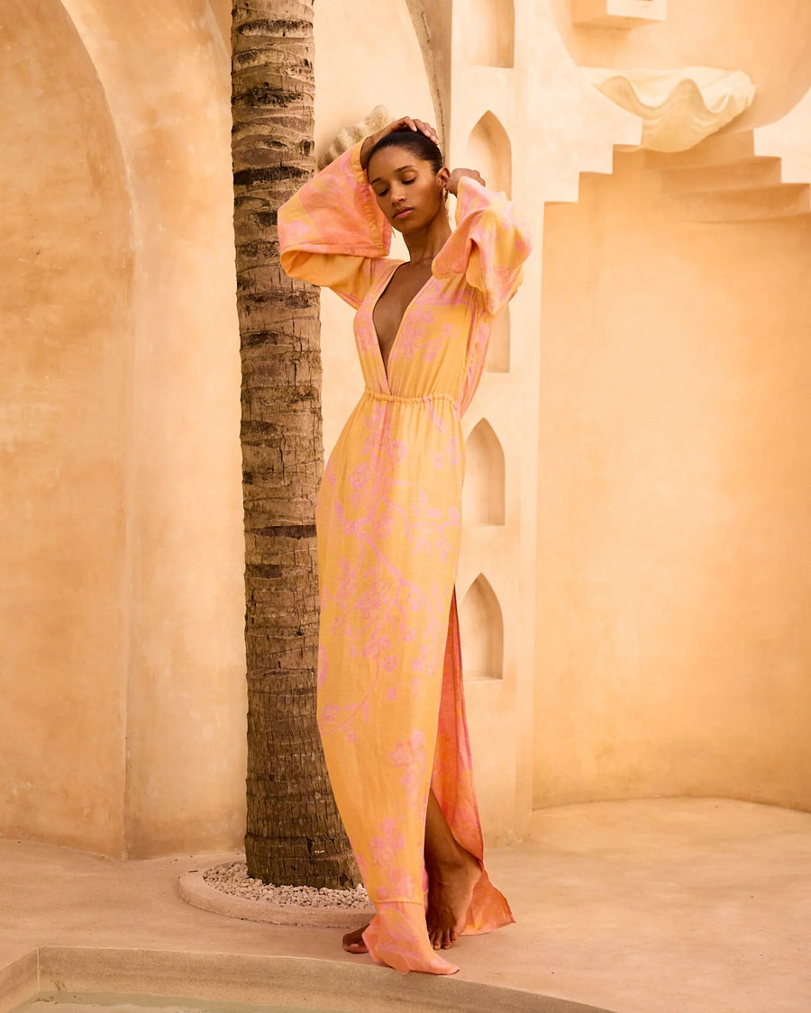 helsa hildie maxi dress ALEXANDRIA White / XS