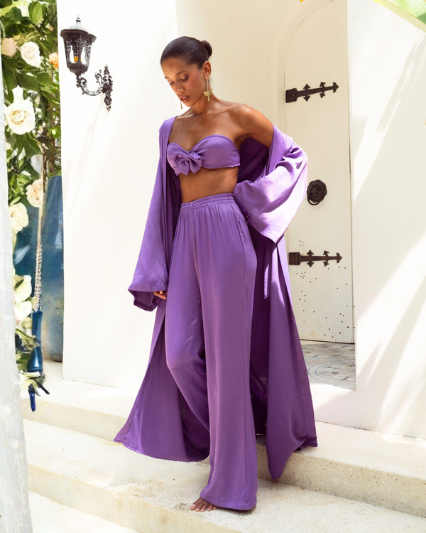 Purple Rain - EcoVero Satin Pants