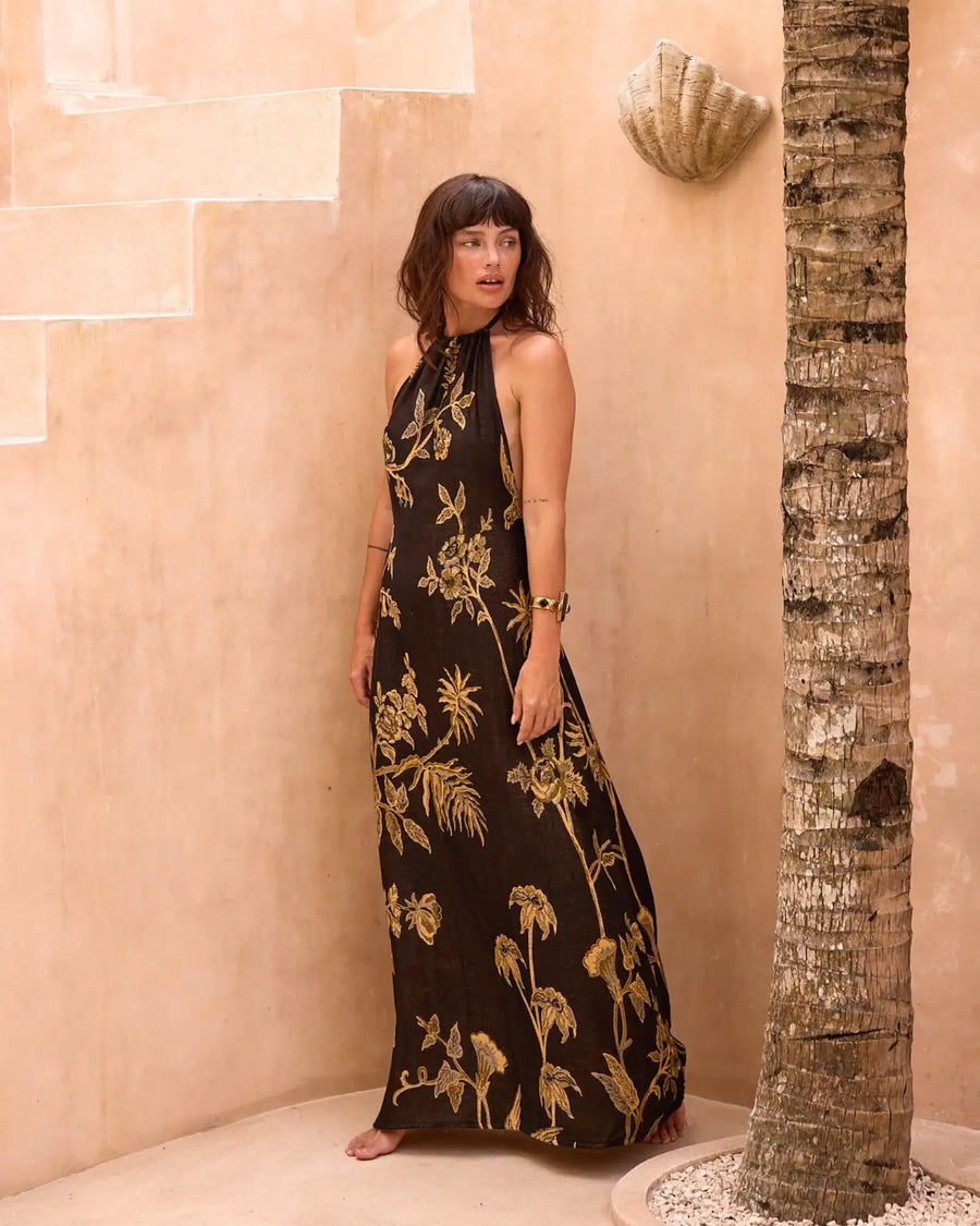 Sunflower Power - Lyocell Halter Dress