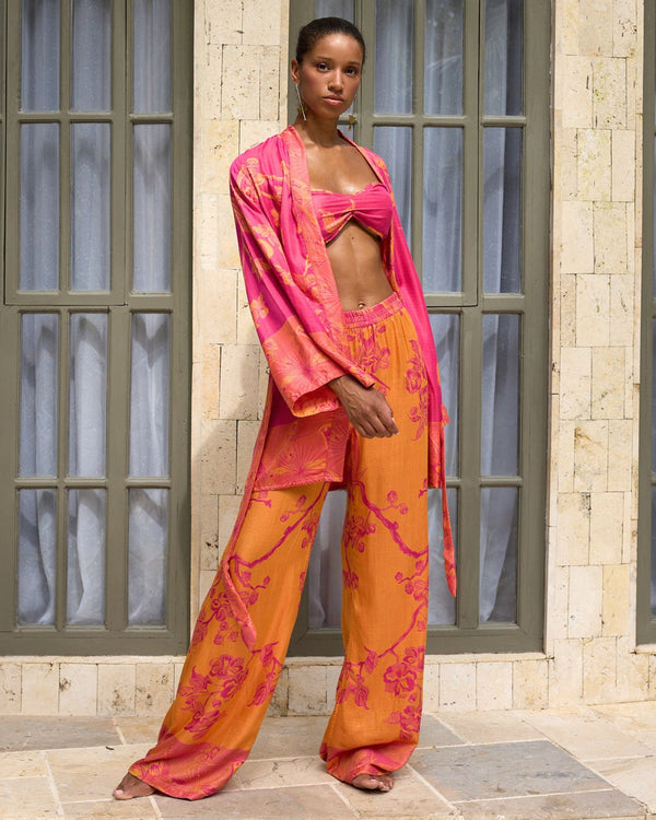 Bougainvillea - Modal Short Kimono