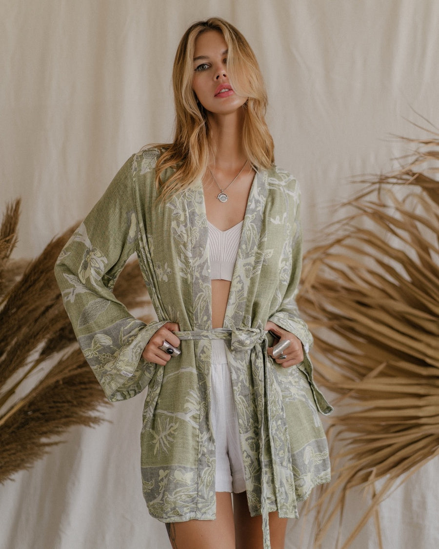 Sage - Eco Friendly Modal - Short Kimono (Pre order - will start shipping in March)