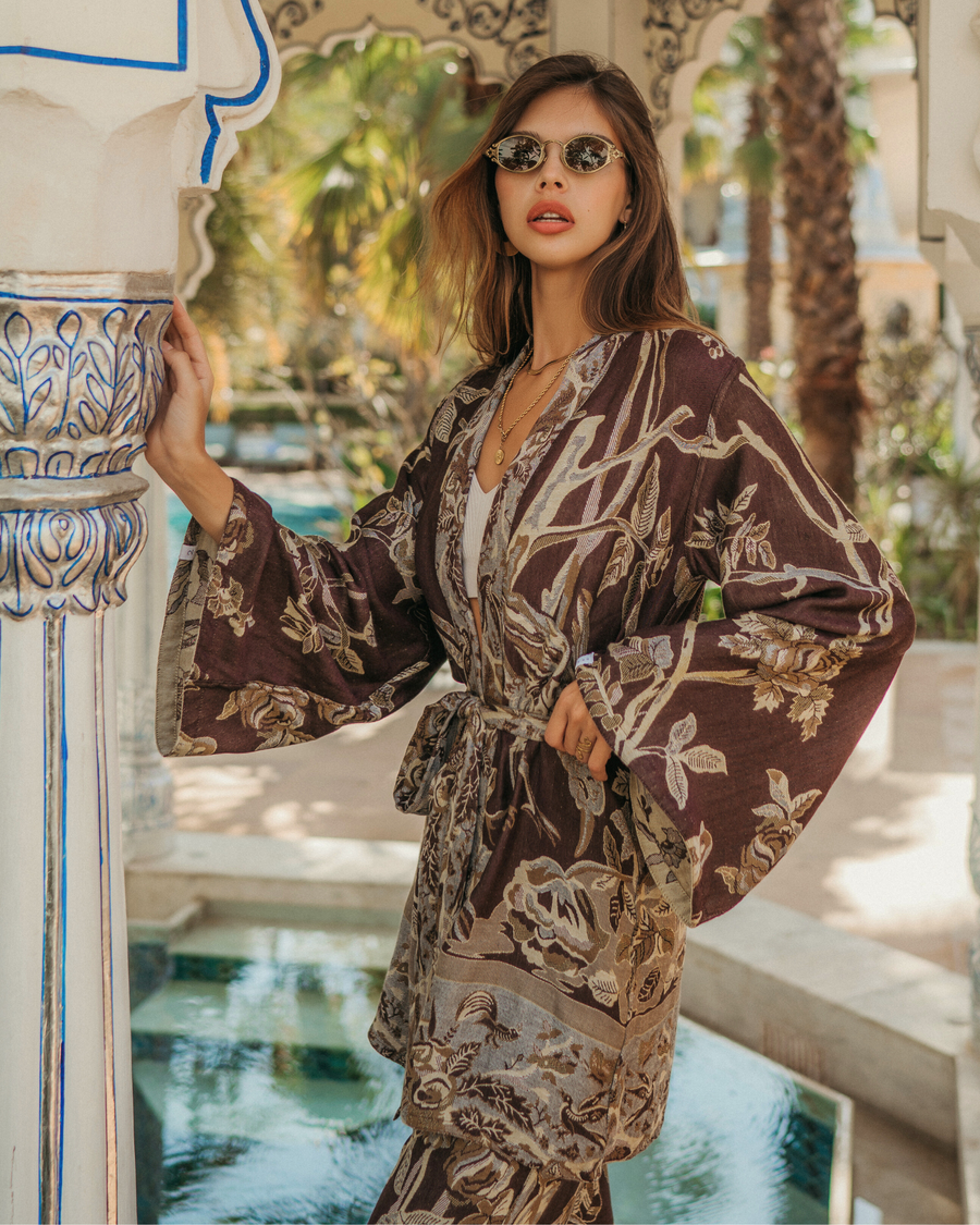 Burnt Umber - Short Kimono