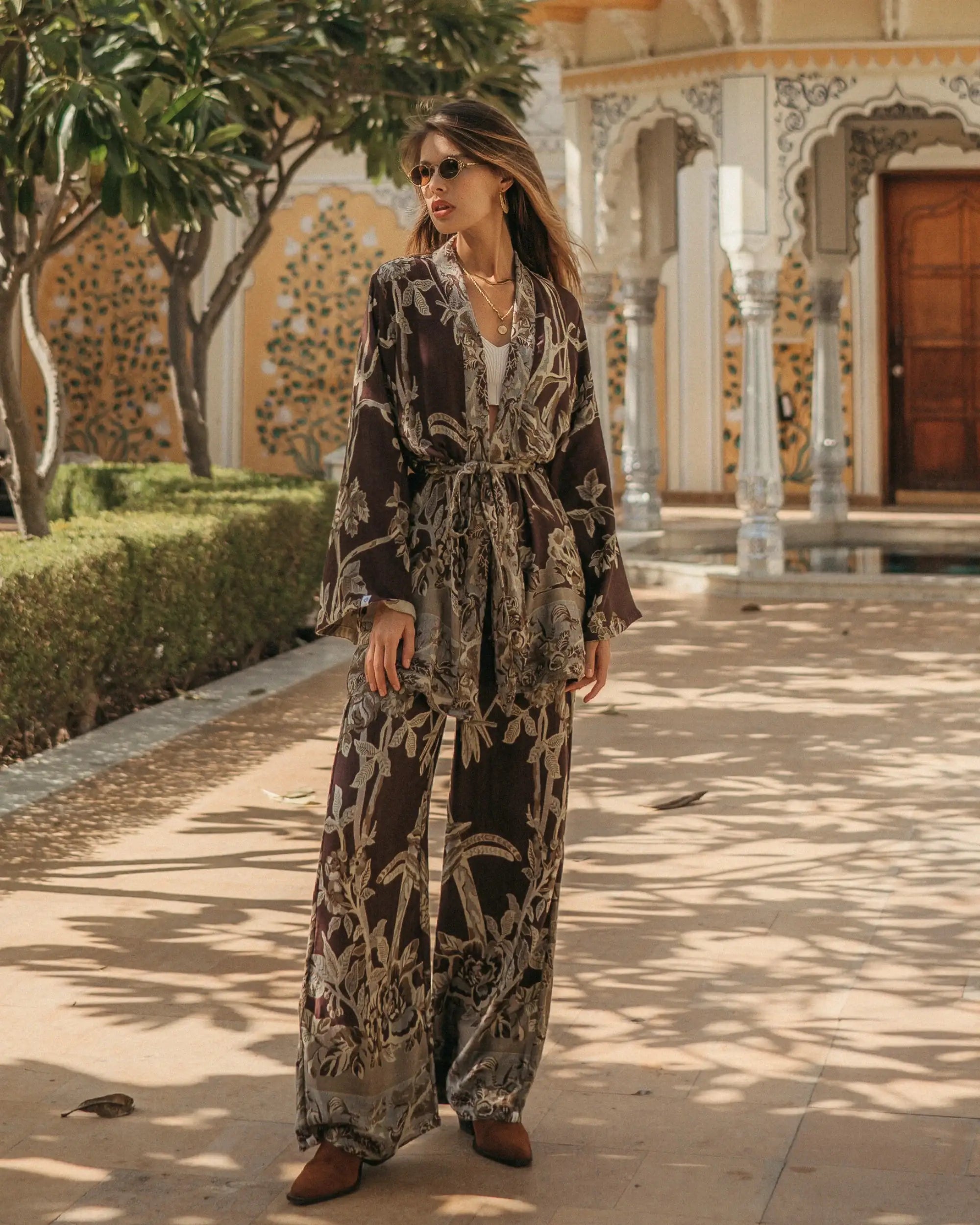 Burnt Umber EcoVero Short Kimono