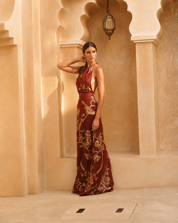 Wineberry Dream - Modal Halter Dress