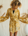 Golden Lotus - Short Kimono